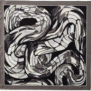 Emilio Pucci Women's Anaconda Print Silk Twill Scarf Black, Grey & White